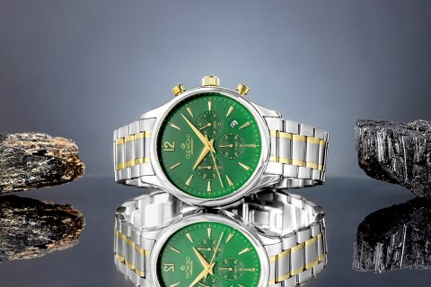 Giewont Zegarek Męski Giewont Chronograph Sapphire Zielony GW6310-B6