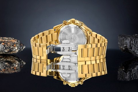 Giewont Zegarek Męski Giewont Chronograph Sapphire Złoto Czarny GW3520-B4