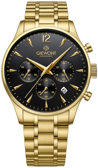 Giewont Zegarek Męski Giewont Chronograph Sapphire Złoto Czarny GW6310-B4