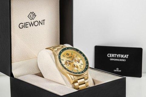 Giewont Zegarek Męski Giewont Chronograph Sapphire Złoto Zielony GW3520-B6