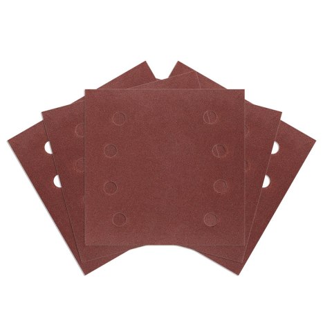 Papiery ścierne na rzep, kwadrat 113 x 113 mm, P240, 5 szt., z 8 otworami do 04-623