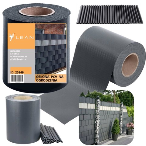 Taśma Ogrodzeniowa Ochrona UV 20 Klipsów Szara 450 g/m? 19x35m