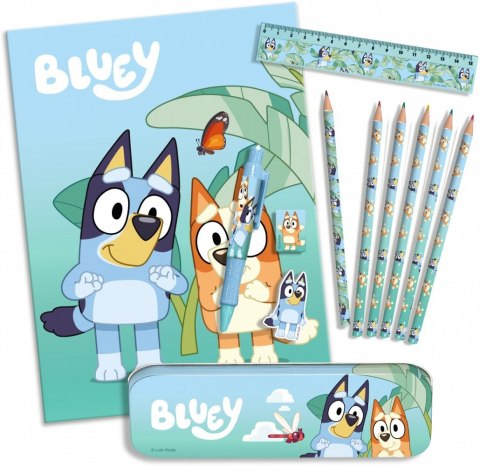 Zestaw piśmienniczy 12 elementów bluey