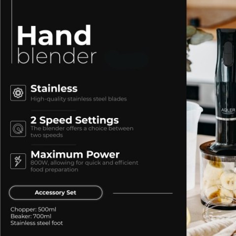 AD 4620 black Blender ręczny-|zestaw | pojemnik 500ml | pojemnik z miarką: 700ml