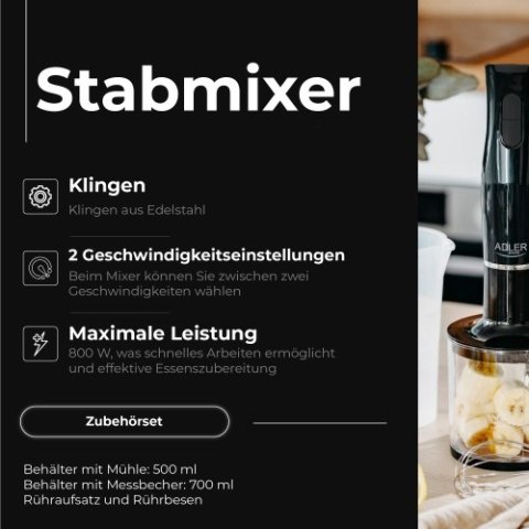 AD 4620 black Blender ręczny-|zestaw | pojemnik 500ml | pojemnik z miarką: 700ml