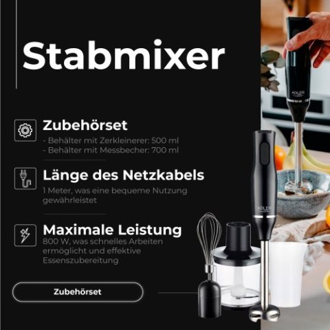 AD 4620 black Blender ręczny-|zestaw | pojemnik 500ml | pojemnik z miarką: 700ml