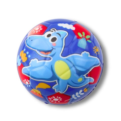 Piłka Do Odbijania Ugniatania Piankowa Piłeczka Dinozaury Kolorowe 10cm