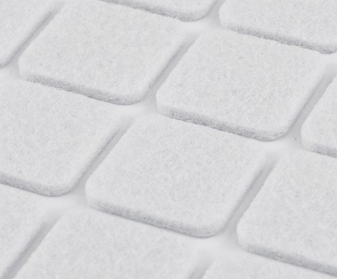 Podkładki filcowe samoprzylepne, białe 20x20 mm, 20 szt.