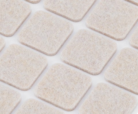 Podkładki filcowe samoprzylepne, jasnobrązowe 20x20 mm, 20 szt.