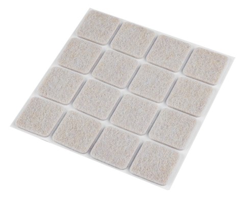 Podkładki filcowe samoprzylepne, jasnobrązowe 25x25 mm, 16 szt.