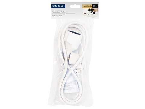 98-791# Przedłużacz sieciowy pr-160 1-gniazdo z uziemieniem 1,5m biały 3x1,5mm