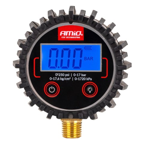 Ciśnieniomierz cyfrowy manometr elektryczny 17 bar g 1/4" amio-04463