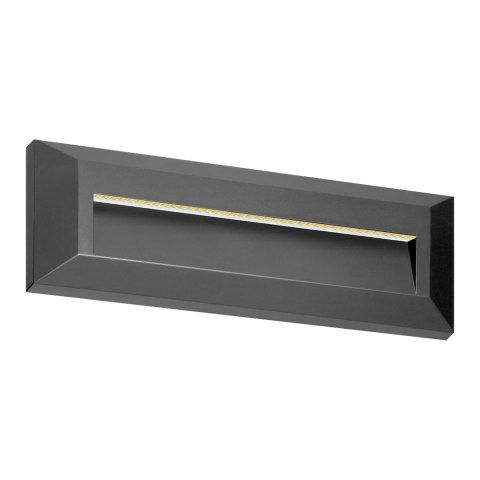 KIBO LED 1,5W, lampa elewacyjna, 150lm, IP65, 4000K, prostokątna, szara