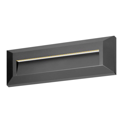 KIBO LED 1,5W, lampa elewacyjna, 150lm, IP65, 4000K, prostokątna, szara