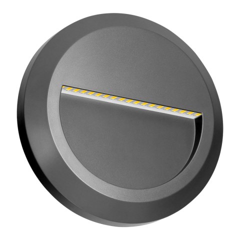 KIBO LED 1W, lampa elewacyjna, 100lm, IP65, 4000K, okrągła, szara