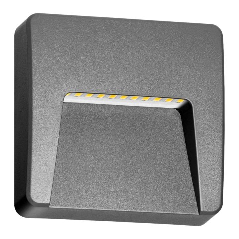 SLIGO LED 3W, lampa elewacyjna, 240lm, IP65, 4000K, kwadratowa, szara