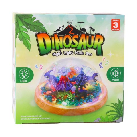 Zestaw Kreatywny Terrarium z Dinozaurami Lampka Nocna Kopuła Dźwięki DIY