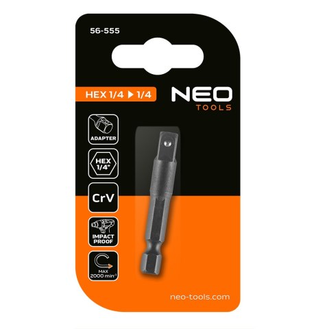Adapter z 1/4" HEX na 1/4" KWADRAT