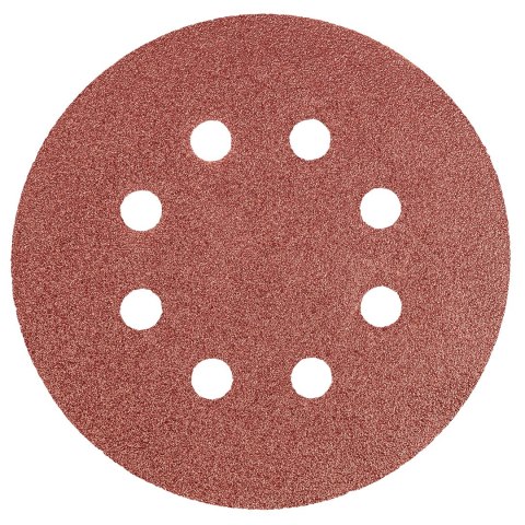 Krążki ścierne na rzep 125 mm, P80, 5 szt., z 8 otworami