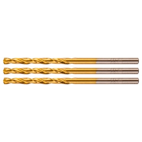 Wiertła do metalu HSS-TiN 2.5 mm, 3 szt.
