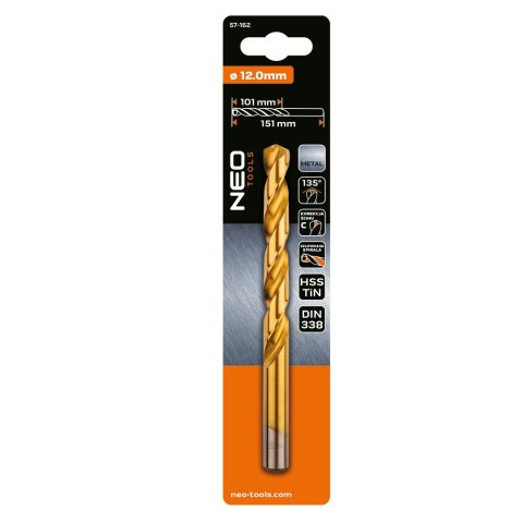 Wiertło do metalu HSS-TiN, 12.0 mm