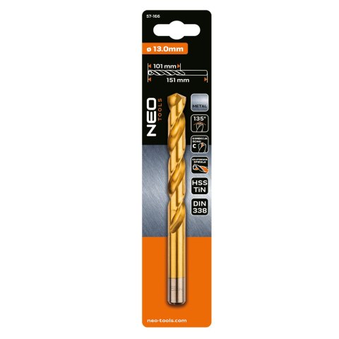 Wiertło do metalu HSS-TiN, 13.0 mm