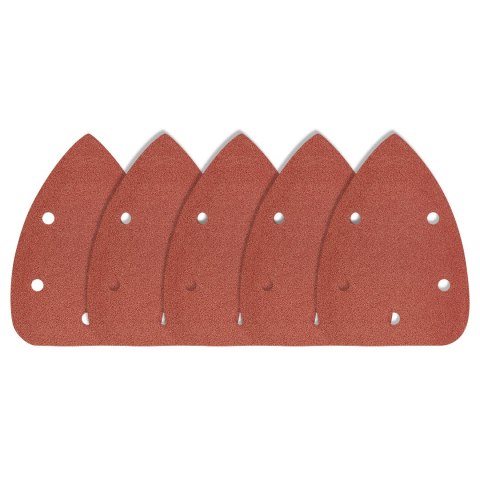 Papiery ścierne na rzep, żelazko 102 x 140 mm, P80, 5 szt., z 5 otworami do szlifierki 59G335