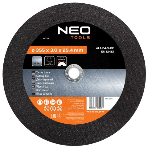 Tarcza tnąca do metalu 355 x 3.0 x 25.4 mm 41 A 24-S-BF