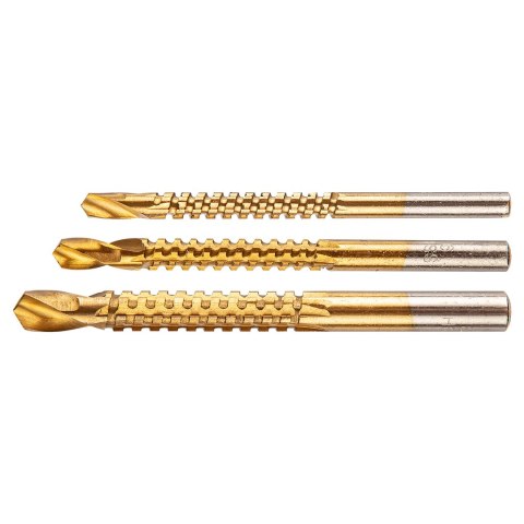 Wiertła-piły HSS-TiN, 5-8 mm, zestaw 3 szt.