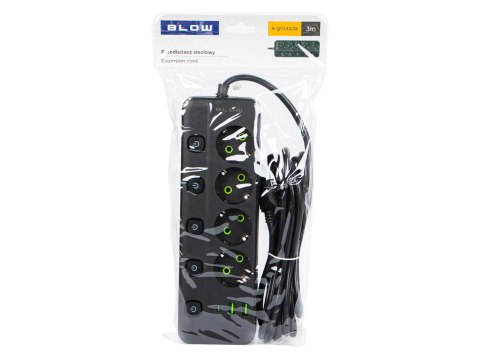 98-321# Przedłużacz sieciowy ps-450m 4-gniazda 2xusb+usb-c 3m czarny 3x1mm