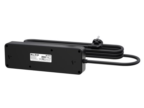 98-321# Przedłużacz sieciowy ps-450m 4-gniazda 2xusb+usb-c 3m czarny 3x1mm