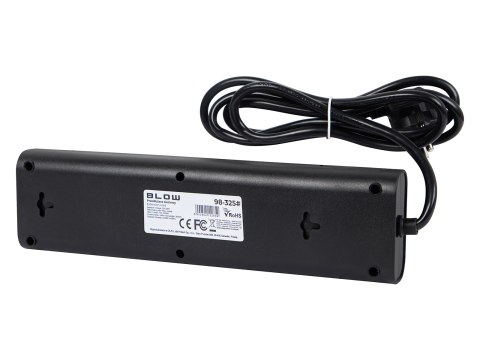 98-325# Przedłużacz sieciowy ps-450t 4-gniazda 3xusb+usb-pd 1,5m czarny 3x1mm