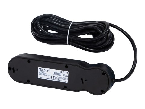98-327# Przedłużacz sieciowy ps-340 3-gniazda 2xusb+usb-c 5m czarny 3x1mm