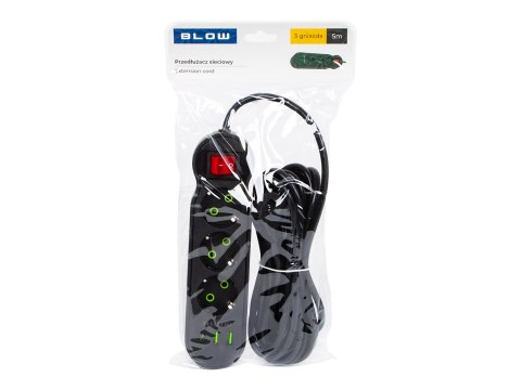 98-327# Przedłużacz sieciowy ps-340 3-gniazda 2xusb+usb-c 5m czarny 3x1mm