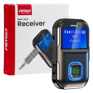 Odbiornik bluetooth na mini jack lcd amio-04659