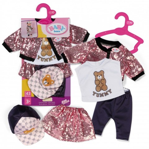 Ubranko w stylu glamour dla baby born 43 cm