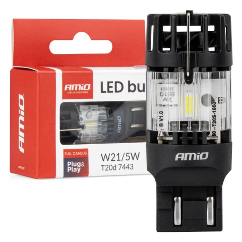 Żarówka led lumitec t20d 7443 w21/5w 12v full canbus biała 1 szt. amio-04687