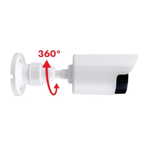 Atrapa kamery tubowej, diody IR LED, biała, zasilanie 2xAA (brak w zestawie), ABS, IR1800 W
