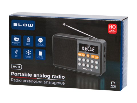 77-558# Radio przenośne analogowe am/fm bt blow ra18 mini