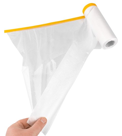 Folia malarska 1,5 m x 15 m z taśmą o szerokość 1,5 cm