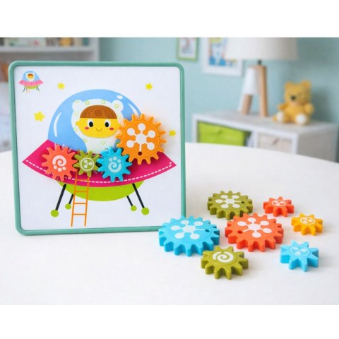 Kreatywne Puzzle Geometryczne Mozaika Koła Zębate Układanka 25 el.