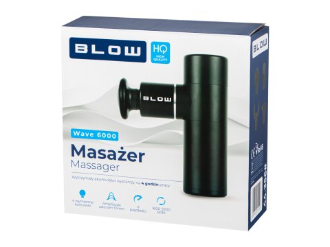 44-356# Pistolet do masażu masażer aluminowy blow wave 6000 zestaw