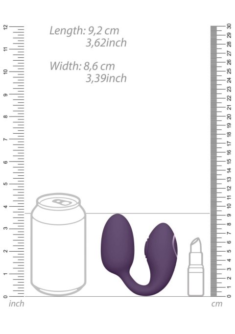 Dwusilnikowy stymulator łechtaczki i punktu G Vive Aika fioletowy USB 9cm