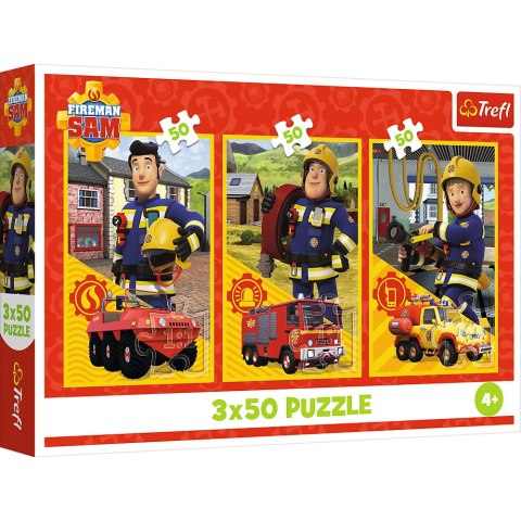 Puzzle - 3x50 - Ekipa z remizy - Strażak Sam - Trefl 34880