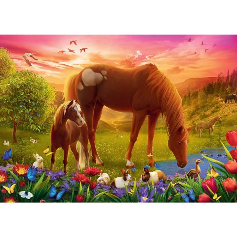 Puzzle - 500 - Konie na łące - Trefl 37451