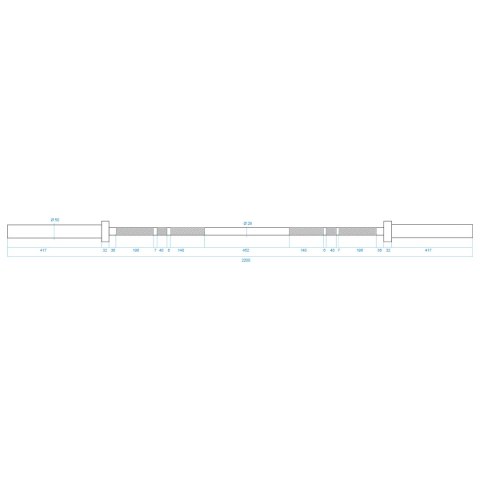 GO450 GRYF OLIMPIJSKI 220 CM HMS Z ZACISKAMI LOCK JAW RED