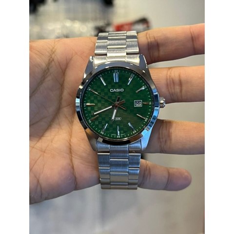 Casio ZEGAREK MĘSKI CASIO MTP-VD03D-3A1 Green + BOX