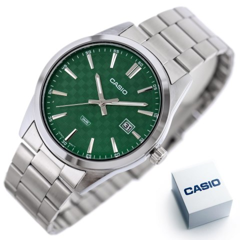 Casio ZEGAREK MĘSKI CASIO MTP-VD03D-3A1 Green + BOX