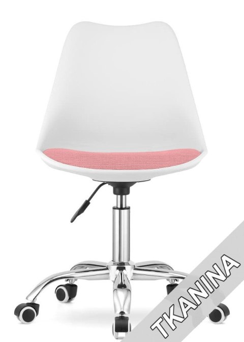 Lugano Krzesło obrotowe MONZA OFFICE WHITE + PINK FABRIC II