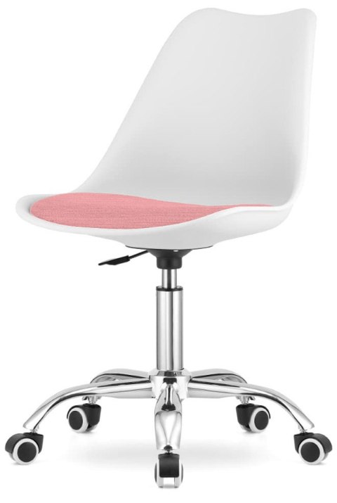 Lugano Krzesło obrotowe MONZA OFFICE WHITE + PINK FABRIC II